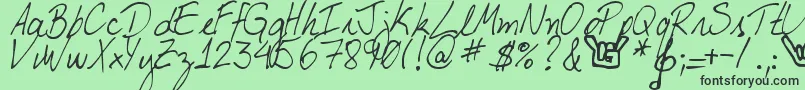 フォントMyBoyfriendsHandwriting – 緑の背景に黒い文字
