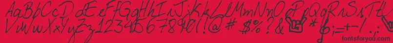 MyBoyfriendsHandwriting Font – Black Fonts on Red Background
