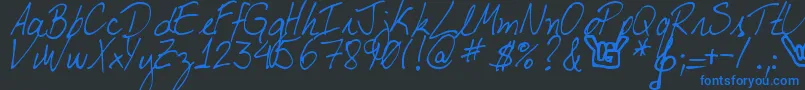 MyBoyfriendsHandwriting Font – Blue Fonts on Black Background