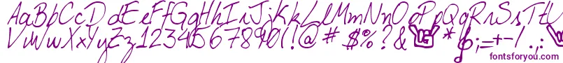 MyBoyfriendsHandwriting Font – Purple Fonts on White Background