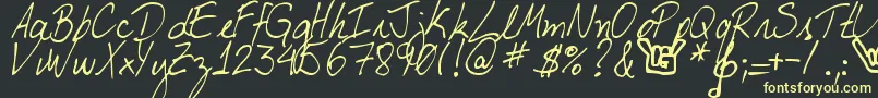 MyBoyfriendsHandwriting Font – Yellow Fonts on Black Background