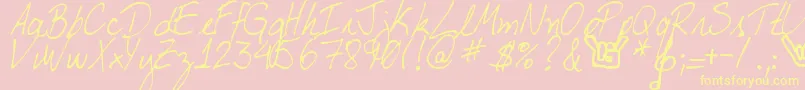 MyBoyfriendsHandwriting-Schriftart – Gelbe Schriften auf rosa Hintergrund