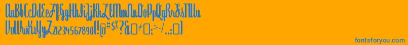 DyspepsiaRegular Font – Blue Fonts on Orange Background