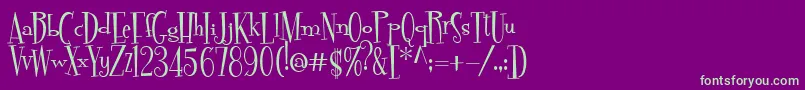 Pudelina Font – Green Fonts on Purple Background