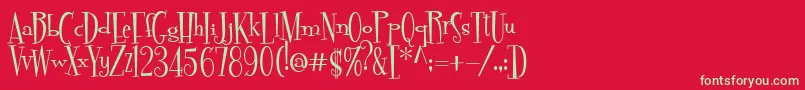 Pudelina Font – Green Fonts on Red Background