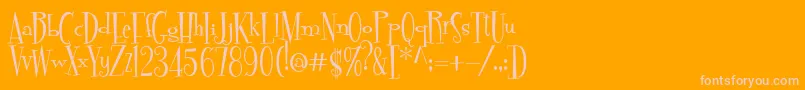 Pudelina Font – Pink Fonts on Orange Background