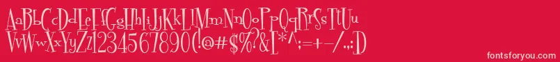 Pudelina Font – Pink Fonts on Red Background