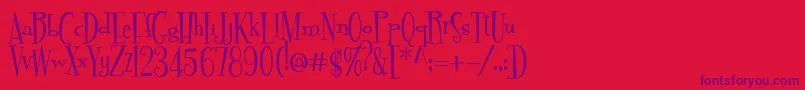 Pudelina Font – Purple Fonts on Red Background