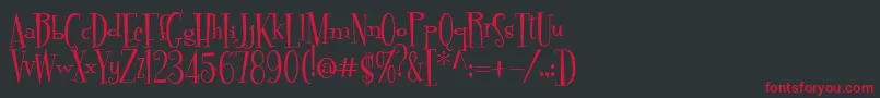 フォントPudelina – 黒い背景に赤い文字