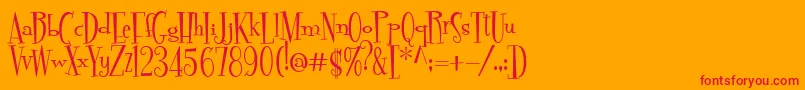 Pudelina Font – Red Fonts on Orange Background