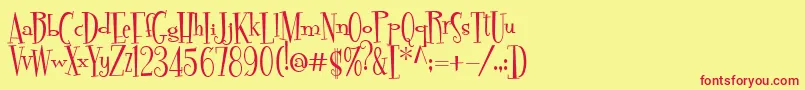 Pudelina Font – Red Fonts on Yellow Background