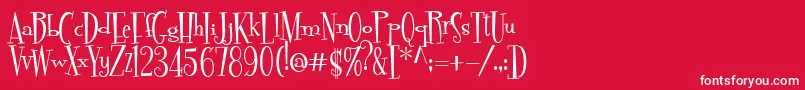 Pudelina Font – White Fonts on Red Background