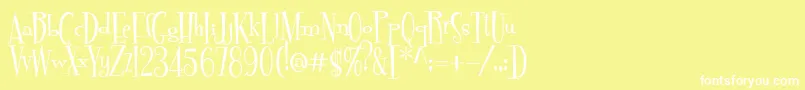 Pudelina Font – White Fonts on Yellow Background