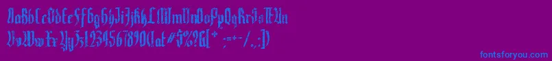 Varaninde-Schriftart – Blaue Schriften auf violettem Hintergrund