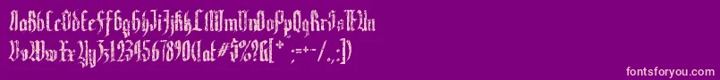 Varaninde-Schriftart – Rosa Schriften auf violettem Hintergrund