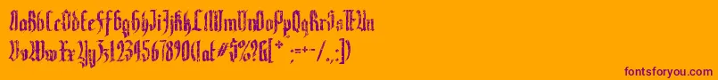 Varaninde-Schriftart – Violette Schriften auf orangefarbenem Hintergrund