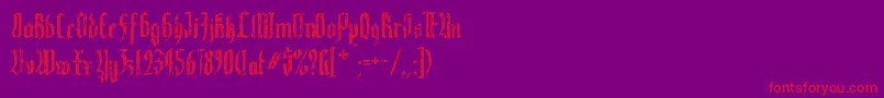 Varaninde-Schriftart – Rote Schriften auf violettem Hintergrund