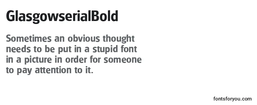 Review of the GlasgowserialBold Font