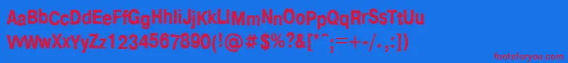 Crashctt-Schriftart – Rote Schriften auf blauem Hintergrund