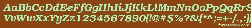 ItcBookmanDemiItalicCyrillic Font – Green Fonts on Brown Background