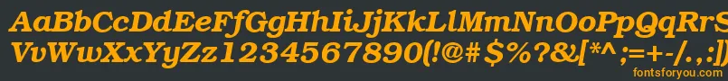 ItcBookmanDemiItalicCyrillic Font – Orange Fonts on Black Background