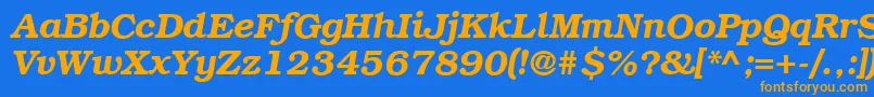 ItcBookmanDemiItalicCyrillic Font – Orange Fonts on Blue Background