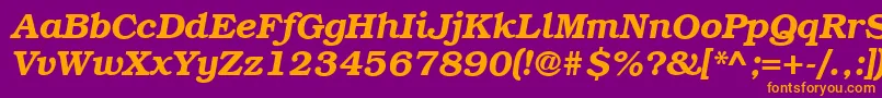 ItcBookmanDemiItalicCyrillic Font – Orange Fonts on Purple Background