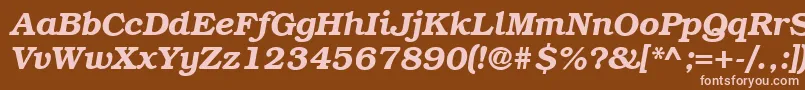 ItcBookmanDemiItalicCyrillic Font – Pink Fonts on Brown Background