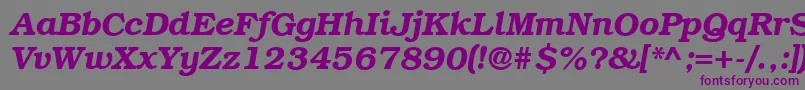 Czcionka ItcBookmanDemiItalicCyrillic – fioletowe czcionki na szarym tle