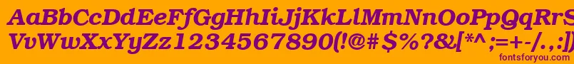 ItcBookmanDemiItalicCyrillic Font – Purple Fonts on Orange Background