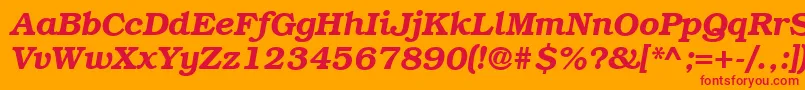 ItcBookmanDemiItalicCyrillic Font – Red Fonts on Orange Background