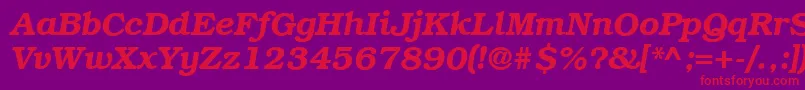 ItcBookmanDemiItalicCyrillic-fontti – punaiset fontit violetilla taustalla