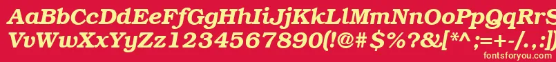 フォントItcBookmanDemiItalicCyrillic – 黄色の文字、赤い背景