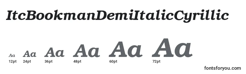 ItcBookmanDemiItalicCyrillic Font Sizes