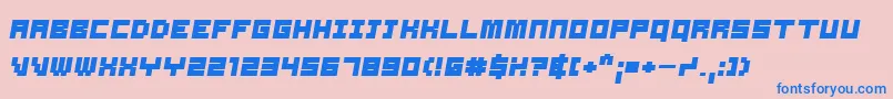Шрифт SamsonBoldOblique – синие шрифты на розовом фоне
