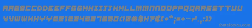 SamsonBoldOblique-Schriftart – Graue Schriften auf blauem Hintergrund
