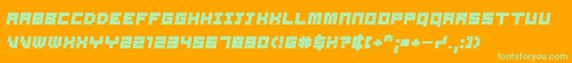 Шрифт SamsonBoldOblique – зелёные шрифты на оранжевом фоне