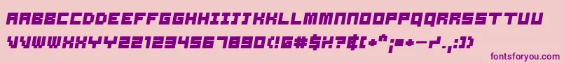フォントSamsonBoldOblique – ピンクの背景に紫のフォント