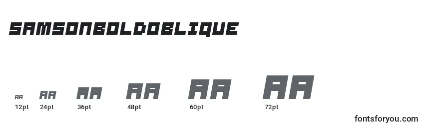 Размеры шрифта SamsonBoldOblique