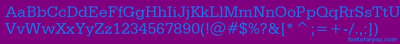 SerifaBt-Schriftart – Blaue Schriften auf violettem Hintergrund