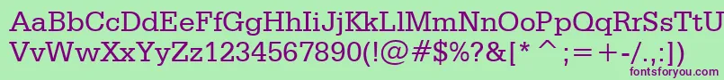 SerifaBt Font – Purple Fonts on Green Background
