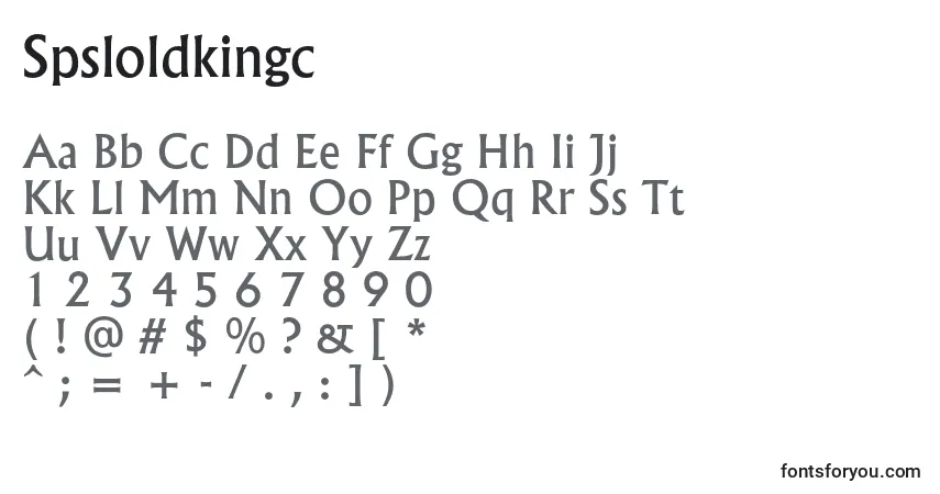 Czcionka Spsloldkingc – alfabet, cyfry, specjalne znaki