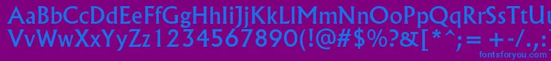 フォントSpsloldkingc – 紫色の背景に青い文字