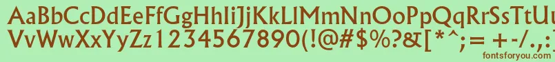 Шрифт Spsloldkingc – коричневые шрифты на зелёном фоне