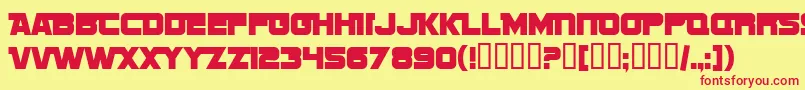 SfSportsNightNsAltupright Font – Red Fonts on Yellow Background