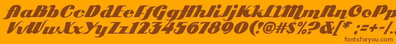Arb85PosterScriptJan39Fre Font – Brown Fonts on Orange Background