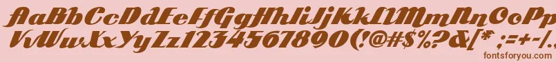 Arb85PosterScriptJan39Fre Font – Brown Fonts on Pink Background
