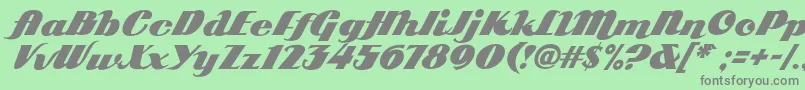 Arb85PosterScriptJan39Fre Font – Gray Fonts on Green Background