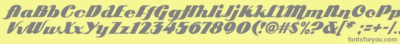 Arb85PosterScriptJan39Fre Font – Gray Fonts on Yellow Background