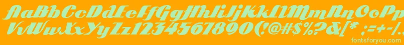 Arb85PosterScriptJan39Fre Font – Green Fonts on Orange Background